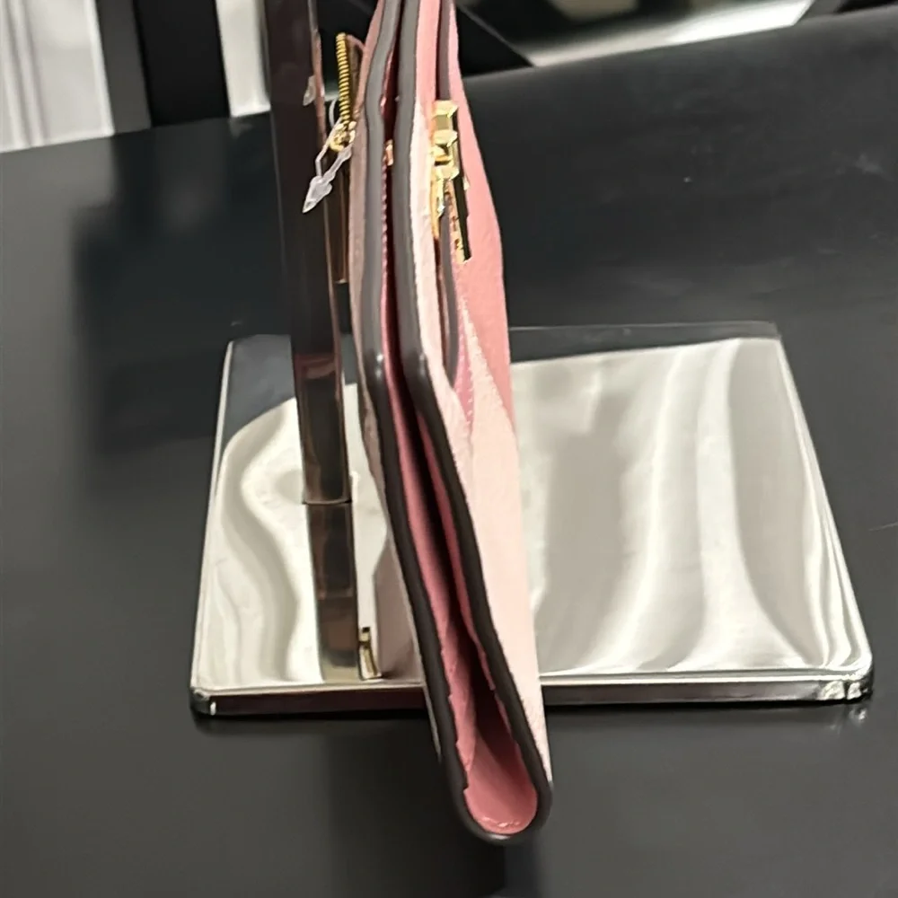 NWT MICHAEL KORS Reed Large Snap Wallet – Primrose (Two-Tone Pink)